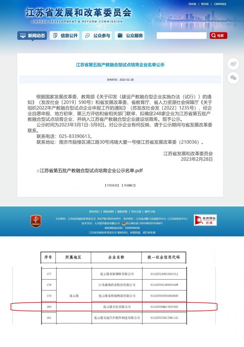 2023.02江蘇省發(fā)展和改革委員會省第五批產(chǎn)教融合型試點(diǎn)培育企業(yè)名單公示（連云港職技院-連云港中專-連云港石化）1.jpg